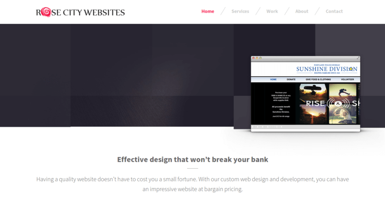 Home page of #5 Best eCommerce Website Development Agency: Rose City Websites