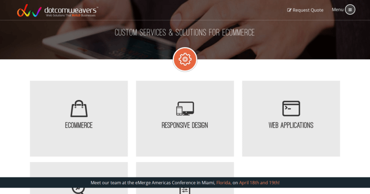 Services page of #2 Leading eCommerce Web Design Company: Dotcomweavers
