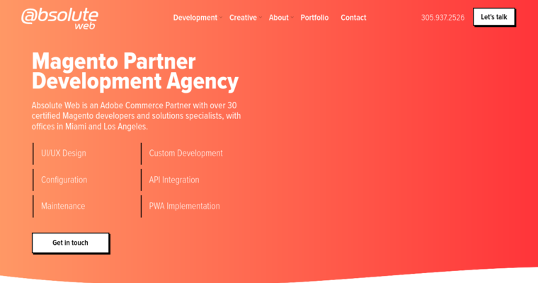 Development page of #12 Top eCommerce Web Development Agency: Absolute Web