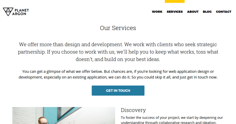 Service page of #8 Best Enterprise Web Design Firm: Planet Argon