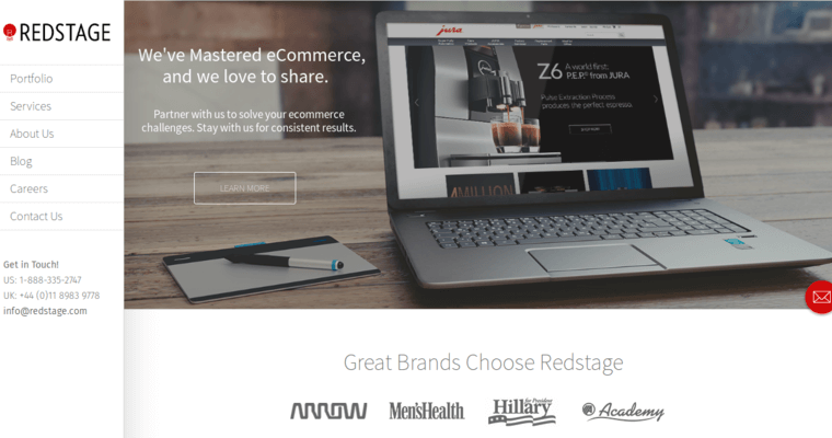 Home page of #9 Leading Enterprise Web Design Company: Redstage