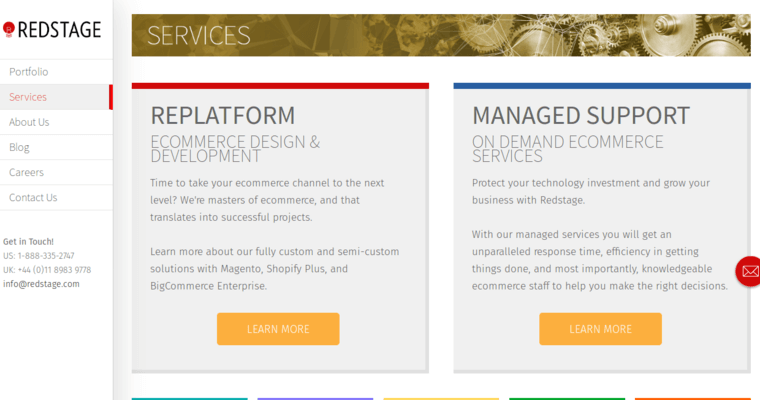 Service page of #9 Leading Enterprise Web Design Agency: Redstage