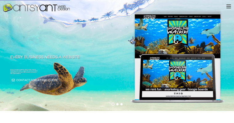Home page of #4 Best Honolulu Web Development Agency: Antsy Ant Web Design