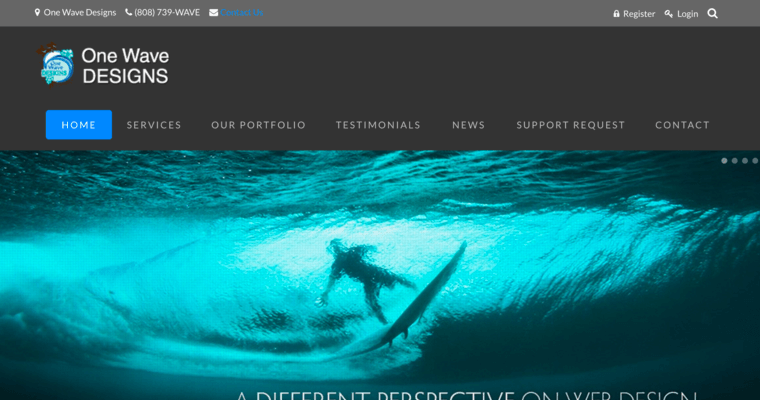 Home page of #11 Top Honolulu Web Design Company: One Wave Designs
