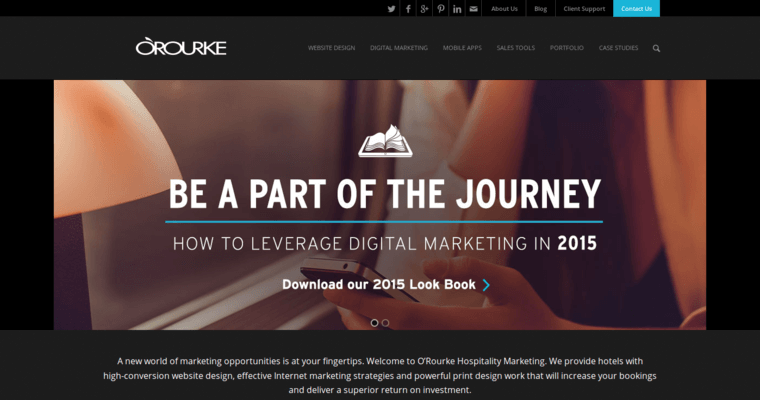 Home page of #10 Leading Hotel Web Development Firm: O'Rourke