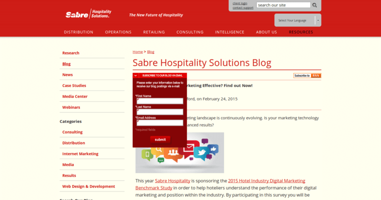 Blog page of #6 Top Hotel Web Design Firm: Sabre Hospitality