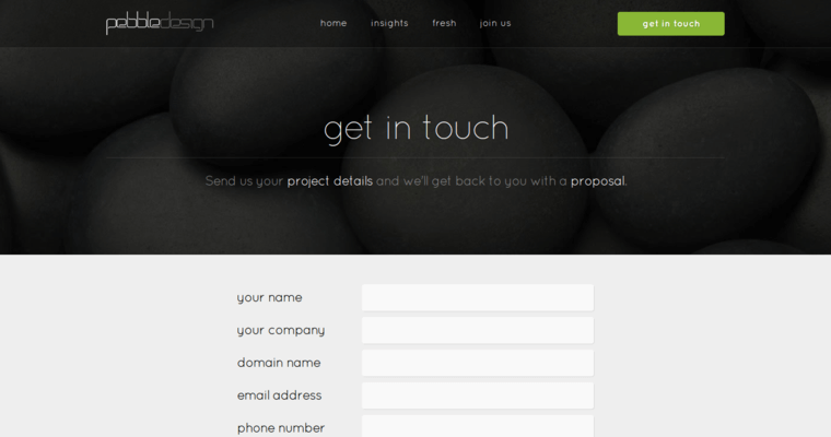 Contact page of #8 Leading Hotel Web Development Firm: Pebble Design
