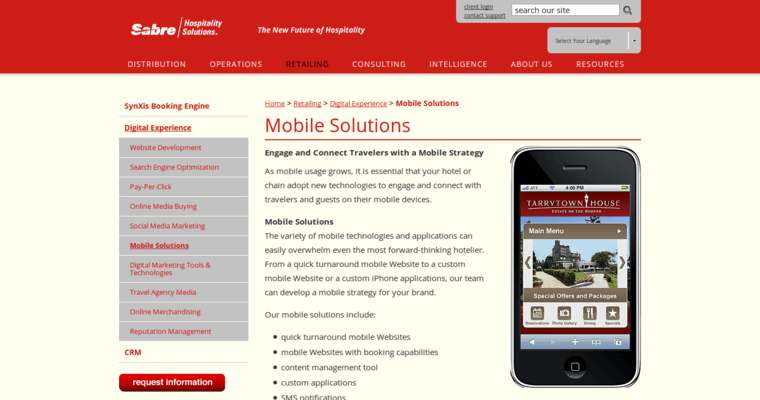 Company page of #8 Leading Hotel Web Development Business: Sabre Hospitality