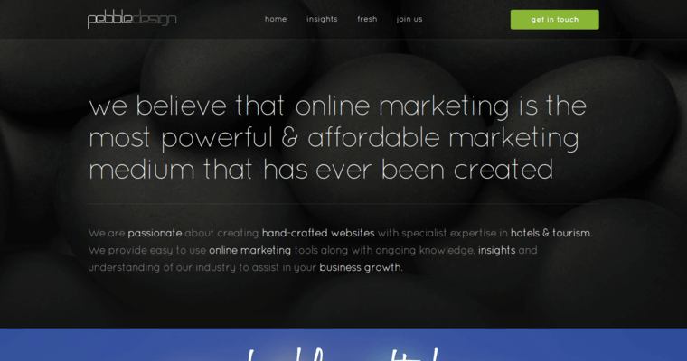Home page of #10 Leading Hotel Web Design Firm: Pebble Design