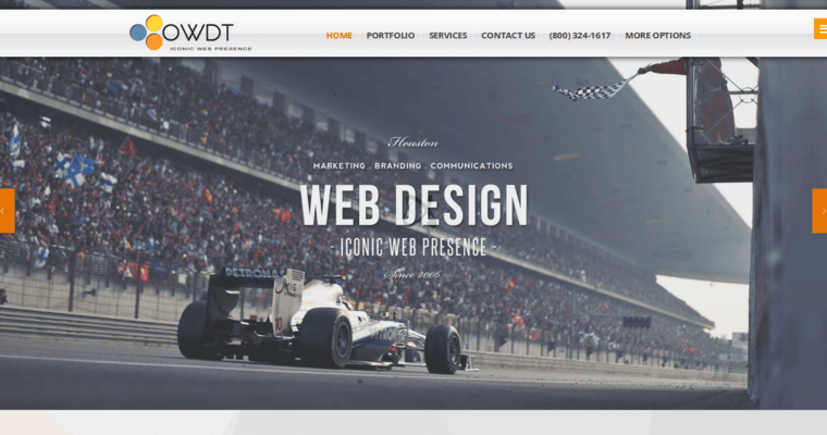 Home page of #3 Best Houston Website Design Agency: OWDT