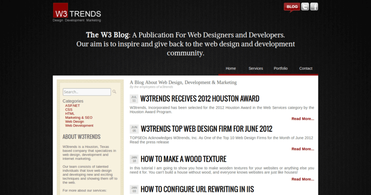 Blog page of #8 Best Houston Web Design Firm: W3 Trends Web Design