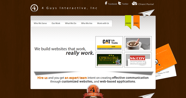 Work page of #5 Best Houston Web Design Firm: 4 Guys