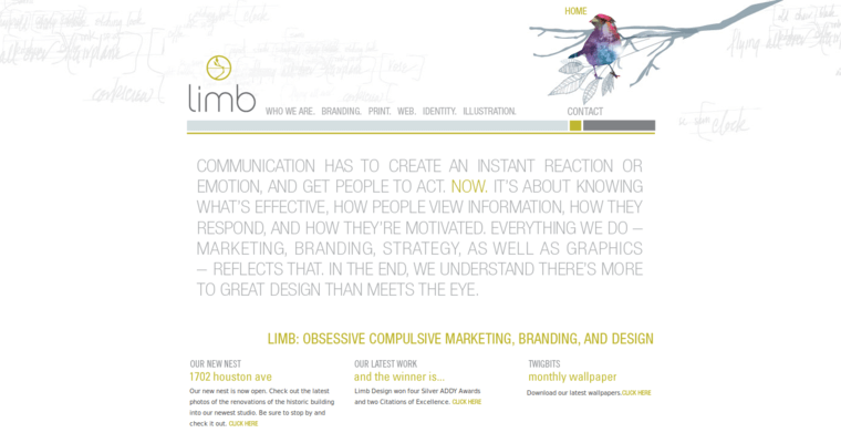 Home page of #10 Top Houston Web Design Firm: Limb Design