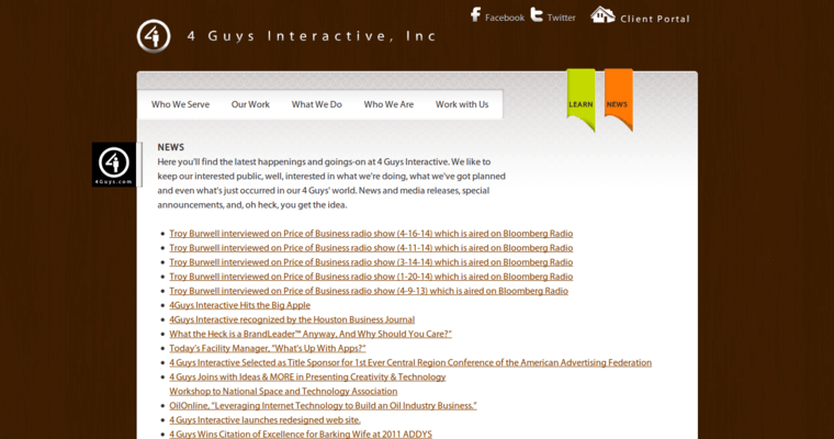 News page of #6 Leading Houston Web Design Agency: 4 Guys