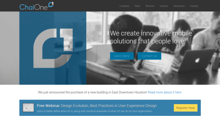 Home page of #2 Leading Houston Web Design Agency: Chai One