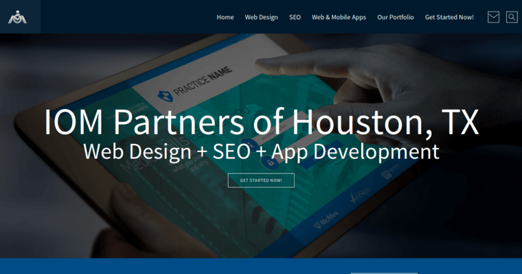Home page of #11 Leading Houston Website Development Company: IOM Partners