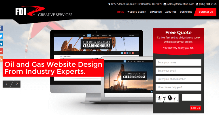 Home page of #12 Best Houston Website Design Business: FDI Creative