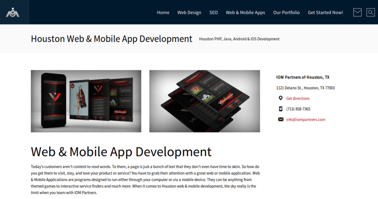 Development page of #9 Best Houston Website Design Firm: IOM Partners