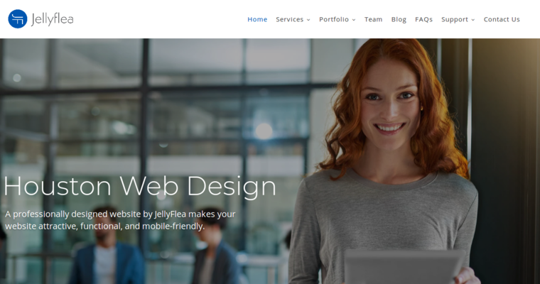 Home page of #3 Best Houston Website Development Company: Jellyflea