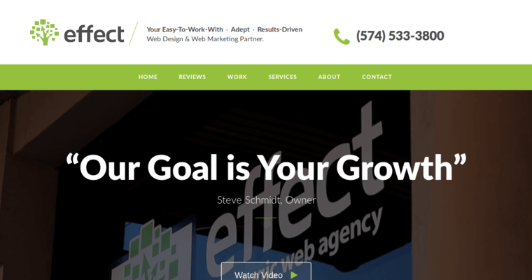 Home page of #10 Top Indianapolis Web Design Firm: Effect Web Agency