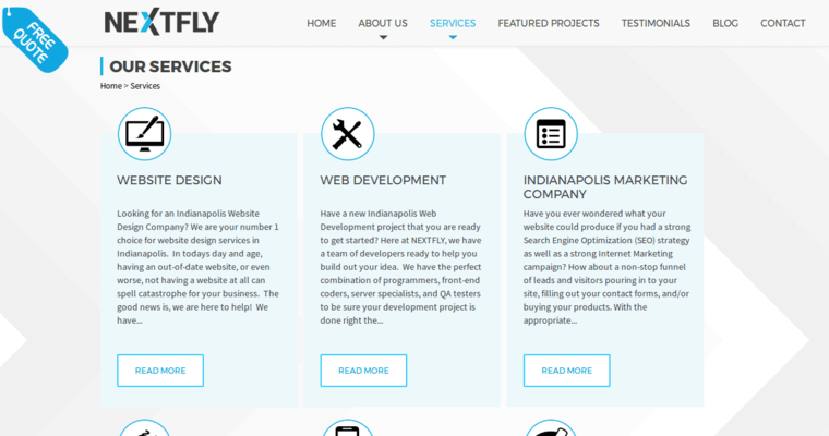 Service page of #6 Top Indianapolis Web Development Agency: NEXTFLY Web Design