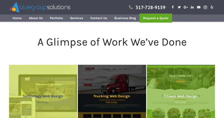 Folio page of #5 Top Indianapolis Web Design Firm: Blue Group Solutions