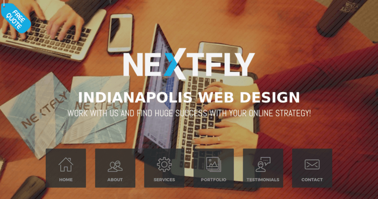 Home page of #6 Best Indianapolis Web Design Firm: NEXTFLY Web Design