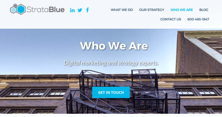 About page of #9 Best Indianapolis Web Development Firm: StrataBlue