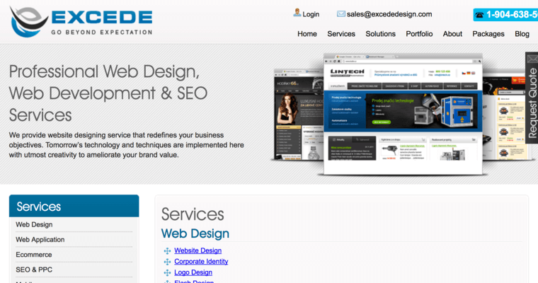 Services page of #9 Top Jacksonville Web Development Company: Excede Services Inc