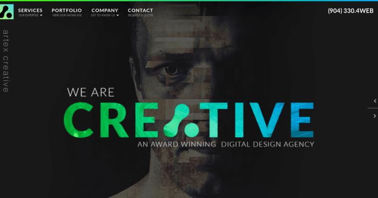 Home page of #7 Best Jacksonville Web Design Agency: Artex Creative