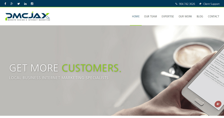 Home page of #8 Top Jacksonville Web Design Agency: PMCJAX Website Design & Internet Marketing