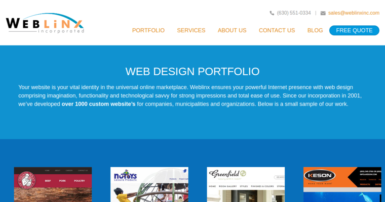 Folio page of #6 Top Joomla Web Design Agency: Weblinx Inc