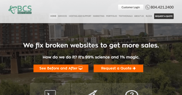 Home page of #8 Best Joomla Web Design Firm: BCS Website Services