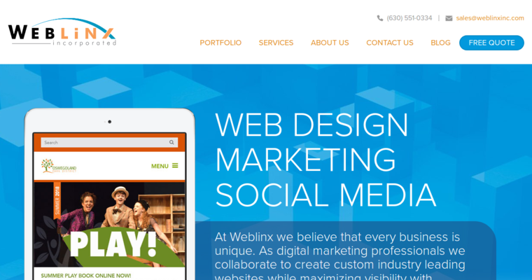 Home page of #6 Top Joomla Web Design Company: Weblinx Inc