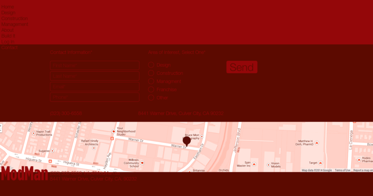 Contact page of #9 Leading Los Angeles Web Development Agency: ModMan