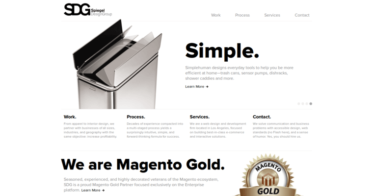 Home page of #7 Best Los Angeles Web Design Firm: Spiegel Design Group