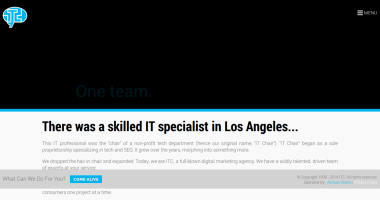 About page of #9 Best Los Angeles Website Development Agency: ITC
