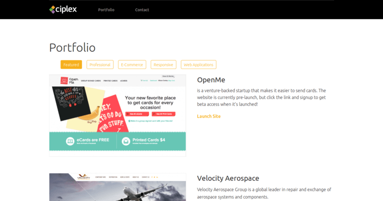 Folio page of #3 Top Los Angeles Web Development Company: Ciplex