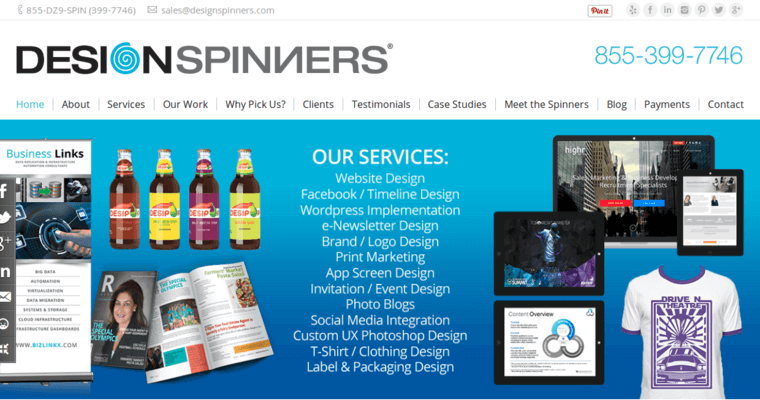 Home page of #10 Best LA Web Design Company: Design Spinners
