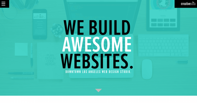 Home page of #8 Leading LA Website Design Company: Creative Soda