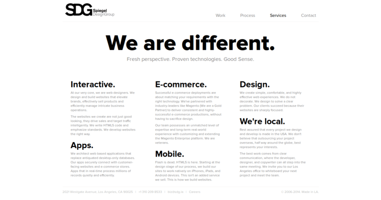 Service page of #12 Best Los Angeles Web Design Agency: SDG