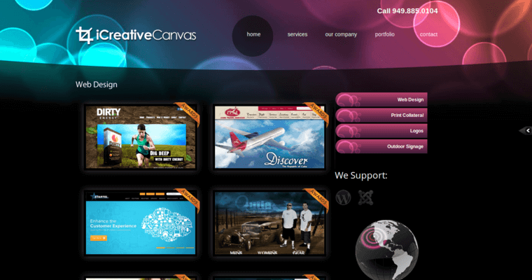 Folio page of #10 Best LA Web Design Firm: iCreative Canvas