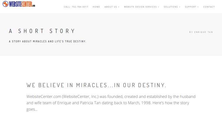 Story page of #4 Best Las Vegas Web Development Company: WebsiteCenter.com