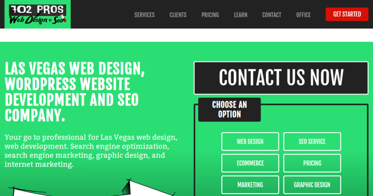 Home page of #7 Top Las Vegas Web Design Agency: 702 Pros