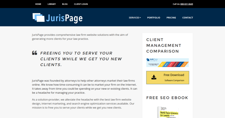 Service page of #3 Top Law Web Design Company: JurisPage