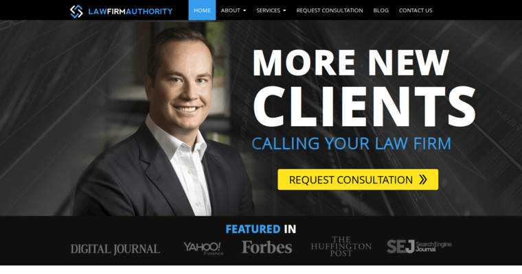 Home page of #8 Leading Law Web Design Business: Law Firm Authority