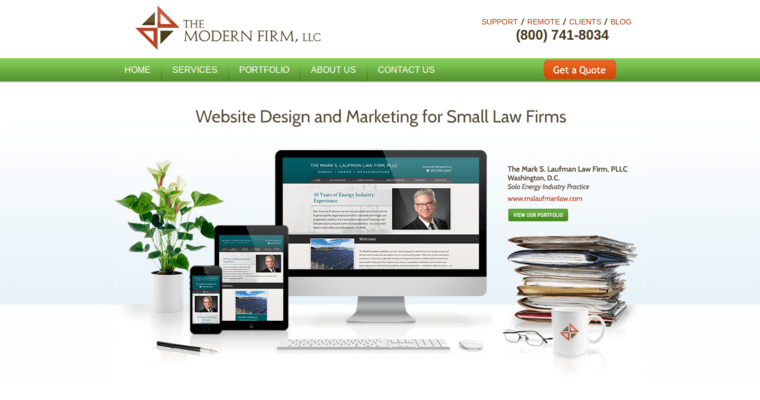 Home page of #6 Best Law Web Design Firm: The Modern Firm