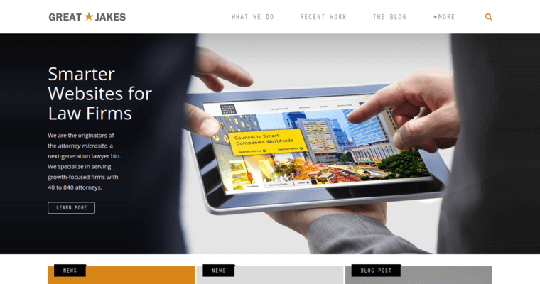 Home page of #5 Top Law Web Design Company: Great Jakes