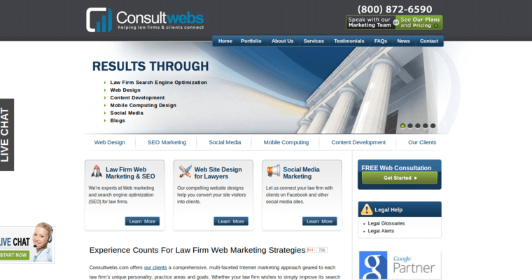 Home page of #10 Best Law Web Development Business: Consult Webs