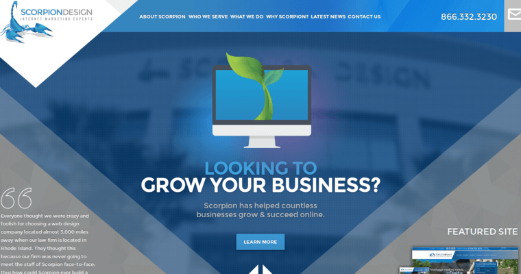 Home page of #3 Top Law Web Design Company: Scorpion Design